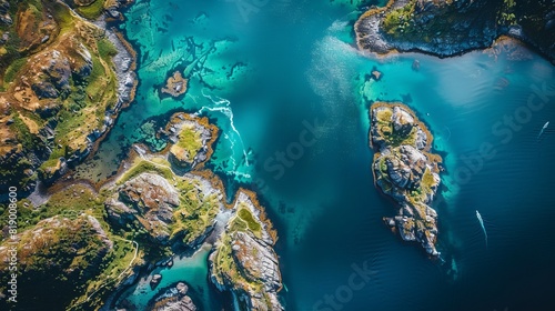 Aerial view of an incredibly stunning sea landscape