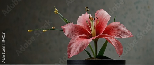 pink lily flower in a vase