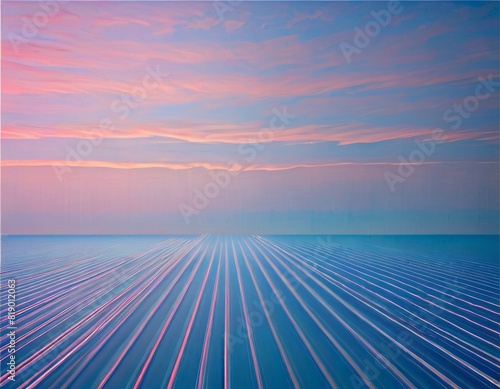 Wallpaper Mural An image of calm ocean lines under a gradient sky, presenting a serene and minimalistic seascape.. AI Generation Torontodigital.ca