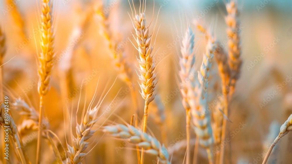 A close-up of golden wheat stalks ready for harvest