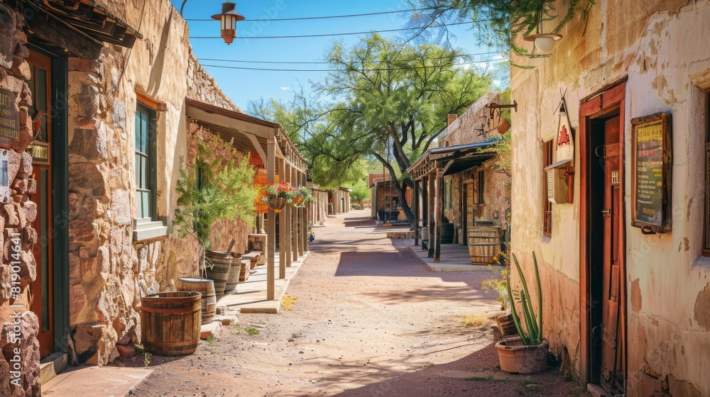 Fototapeta premium Street of an Old Western Town in the Desert