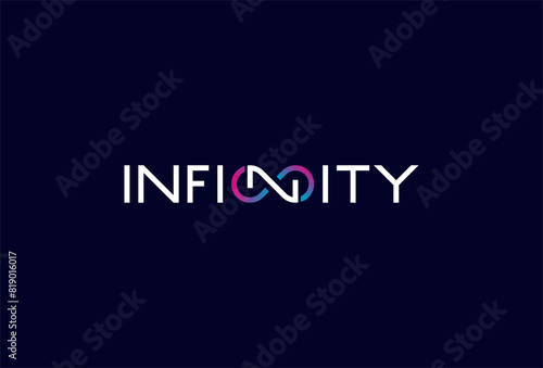 Infinity Logo, letter N with infinity icon combination in infinity typography, vector illustration