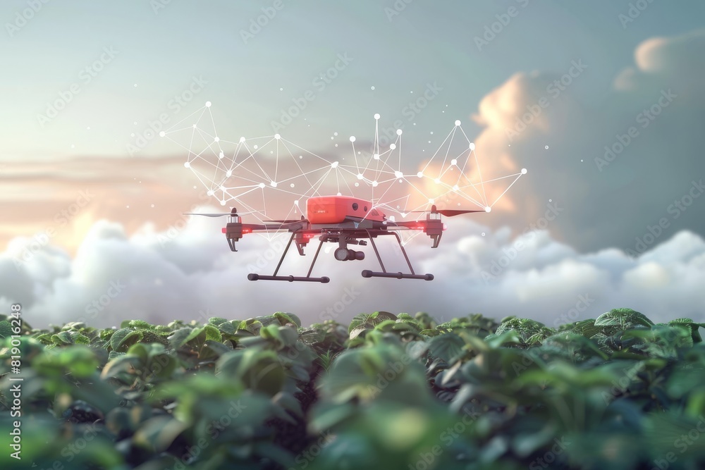 Modern digital farming in 8k agriculture for botanical pest control with advanced cultivation techniques and farming protection