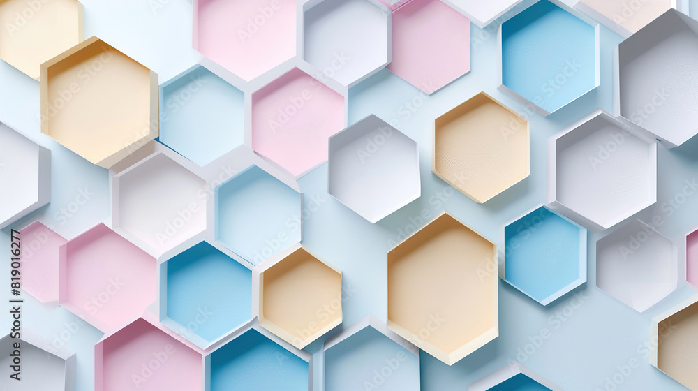 Fototapeta premium abstract background of hexagonal forms in pastel color gradation