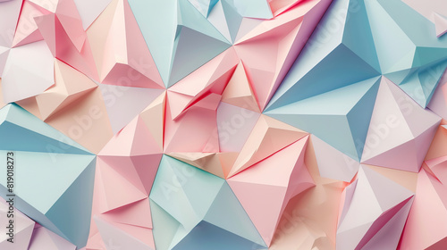 background of geometry shapes. abstract background of paper cut triangles with pastel color gradation
