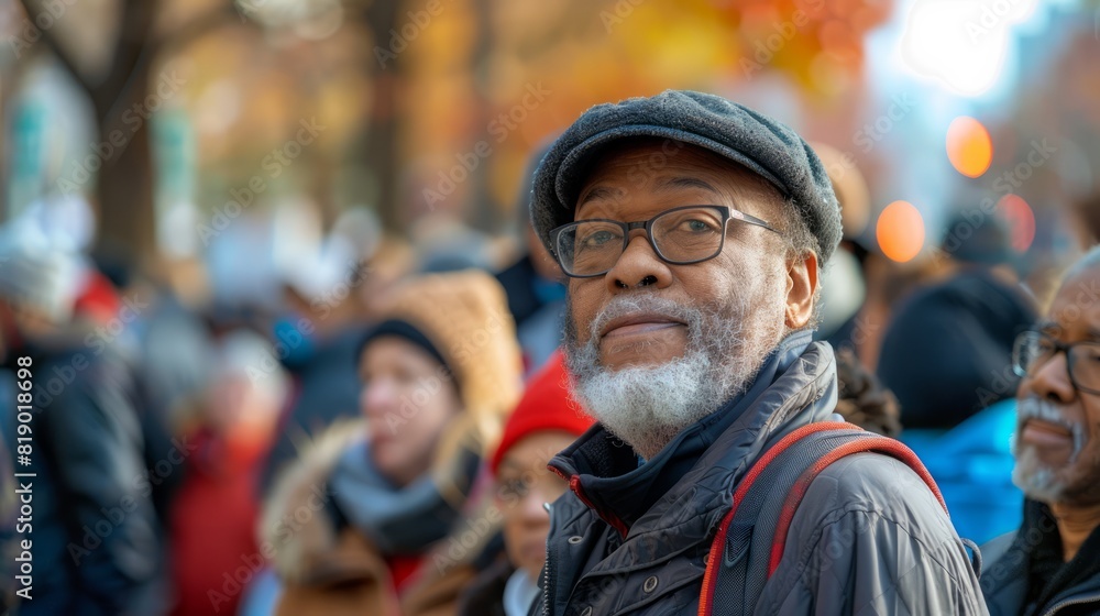 The excitement of election day, with people of all backgrounds coming together to shape the future through their votes. The excitement of election day, with people of all backgrounds coming together to shape the future through their votes.
