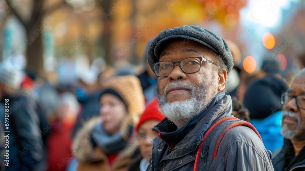 The excitement of election day, with people of all backgrounds coming together to shape the future through their votes.