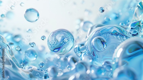 A close-up of a water droplet symbolizes the movement and energy of skin care products.