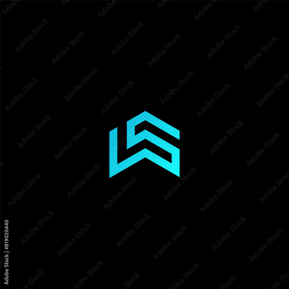 WS Monogram Initials letter mark logo with custom shape WS Monogram Initials letter mark logo with custom shape