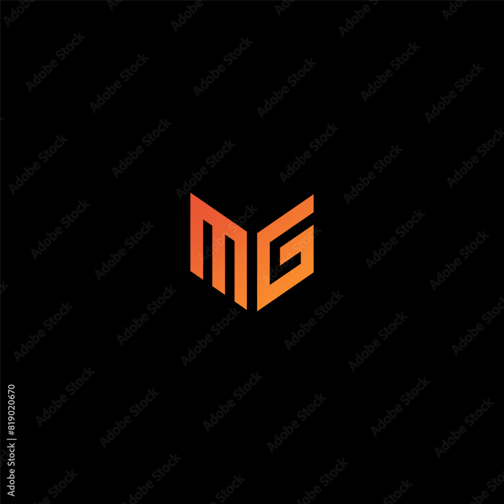 MG Monogram Initials letter mark logo with custom shape MG Monogram Initials letter mark logo with custom shape