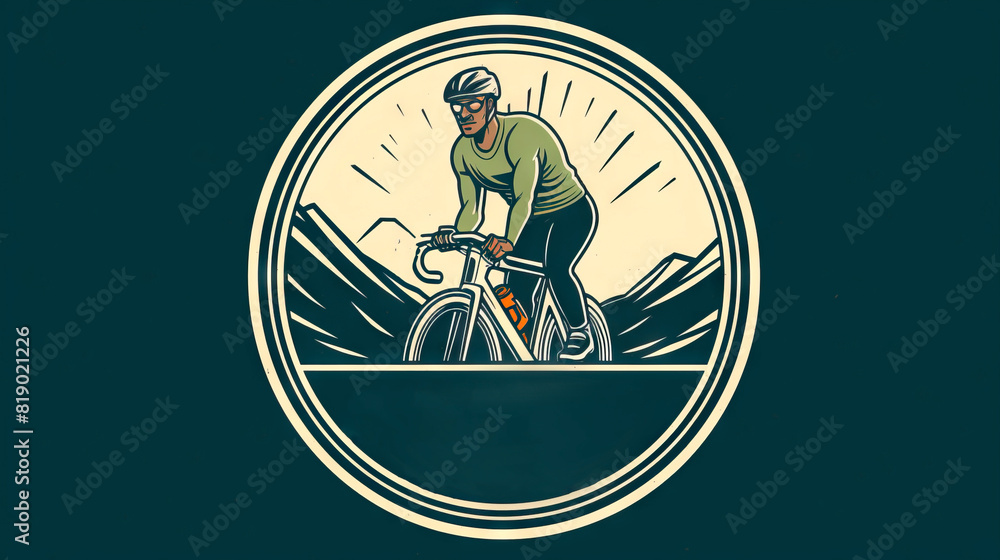bicycle logo. Concept: cycling and sporting event promotion, minimalistic template with space for text, track racing bicycle logo. Concept: cycling and sporting event promotion, minimalistic template with space for text, track racing