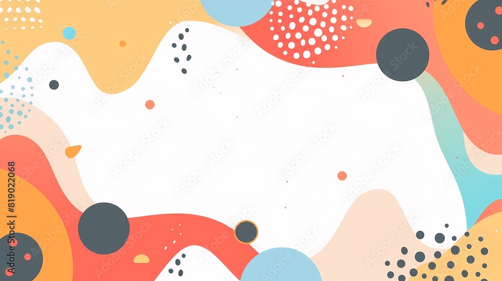 Playful Minimalistic Flat Design with Abstract Shapes and Decorative Dots on Bright Background Playful Minimalistic Flat Design with Abstract Shapes and Decorative Dots on Bright Background