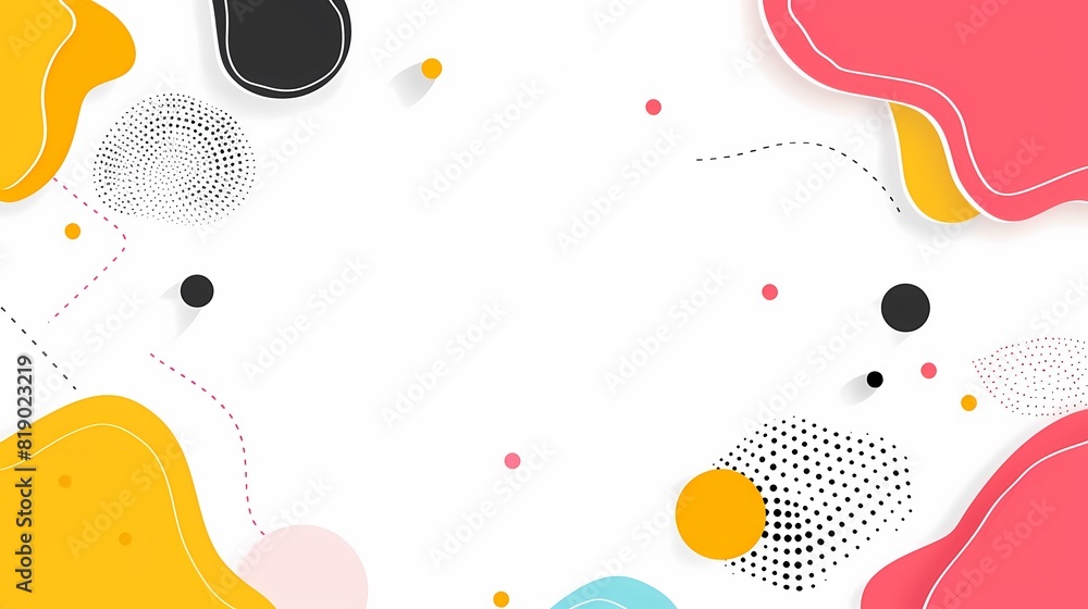 Playful Minimalistic Flat Design Visualization with Abstract Shapes and Decorative Dots on Bright Clean Background Playful Minimalistic Flat Design Visualization with Abstract Shapes and Decorative Dots on Bright Clean Background