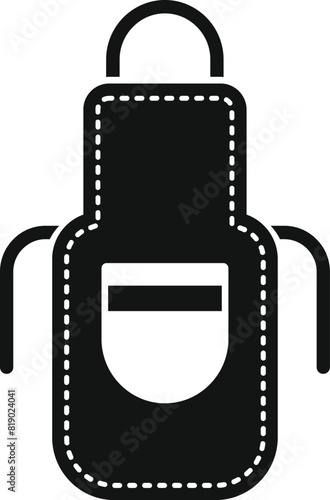 Simple vector icon of a black apron suitable for culinary or craftrelated designs