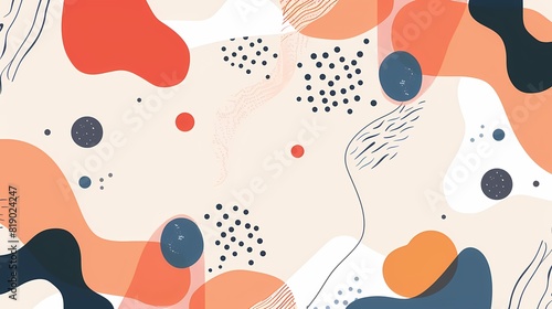 Abstract Playful Minimalism: Bright Flat Design with Clean Background and Decorative Dots