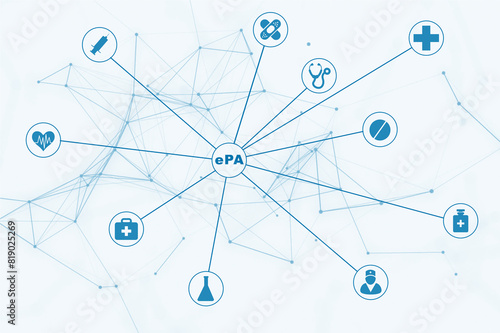 Konzept der Elektronischen Gesundheitsakte ePA im Verbund mit allen Leistungserbringern im Krankenhaus oder Klinik