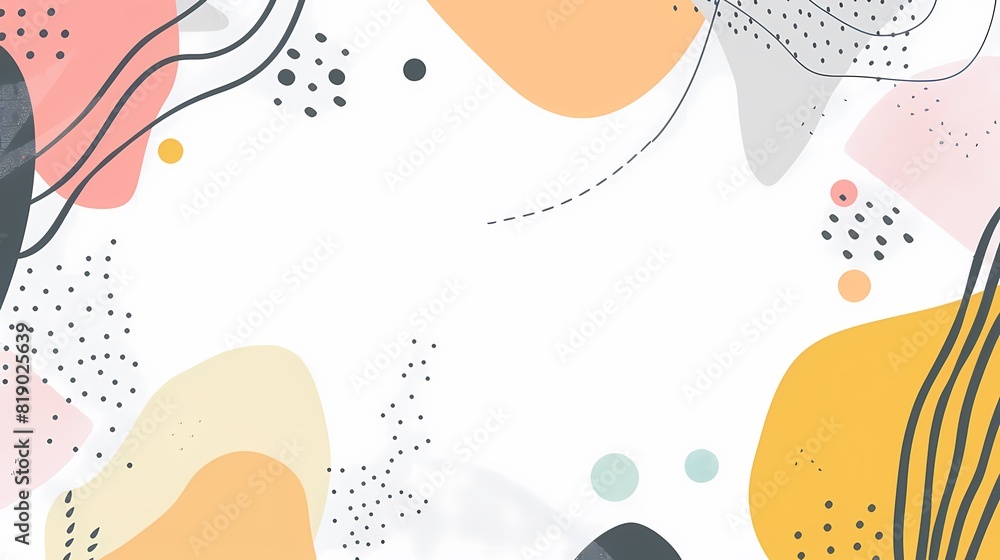 Harmonious Abstraction: Playful Minimalistic Flat Design with Subtle Decorative Dots and Abstract Patterns on Bright Background Harmonious Abstraction: Playful Minimalistic Flat Design with Subtle Decorative Dots and Abstract Patterns on Bright Background