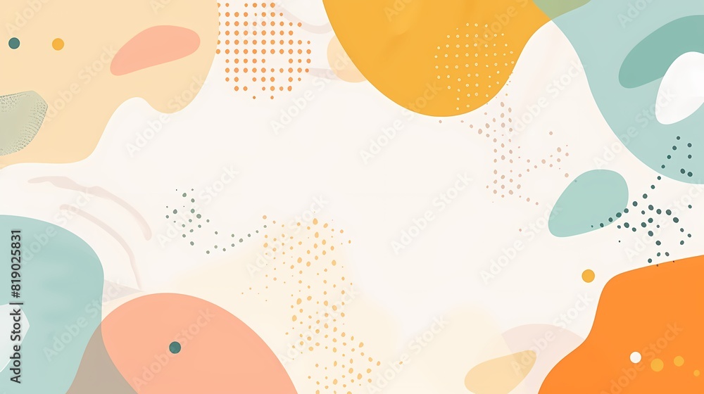 Playful Minimalistic Flat Design with Abstract Shapes and Decorative Dots on Clean Background Playful Minimalistic Flat Design with Abstract Shapes and Decorative Dots on Clean Background