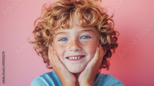 Portrait of a Joyful Young Boy photo