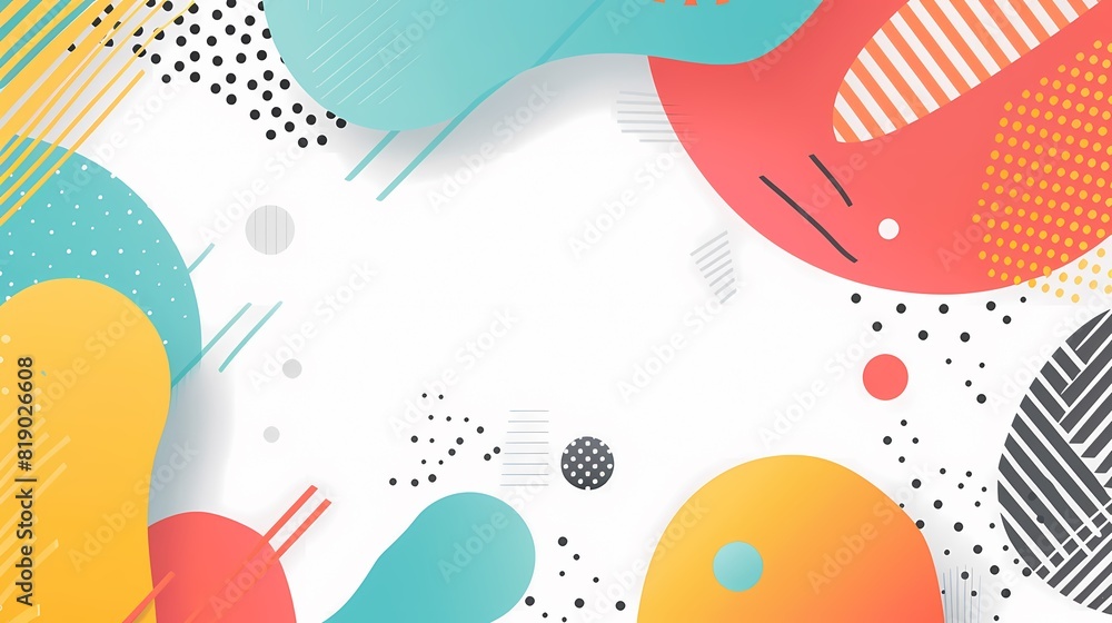 Serene Minimalistic Flat Design with Abstract Shapes and Playful Dots Serene Minimalistic Flat Design with Abstract Shapes and Playful Dots