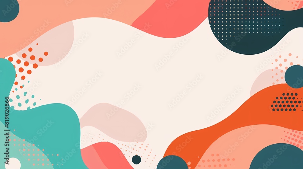 Playful Minimalistic Flat Design with Abstract Shapes and Decorative Dots on Bright Clean Background Playful Minimalistic Flat Design with Abstract Shapes and Decorative Dots on Bright Clean Background