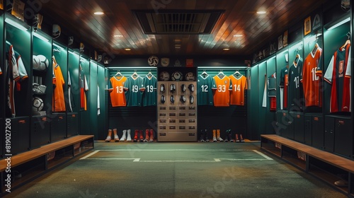 Locker Room: Jerseys, boots, and gear display careful prep and unity.