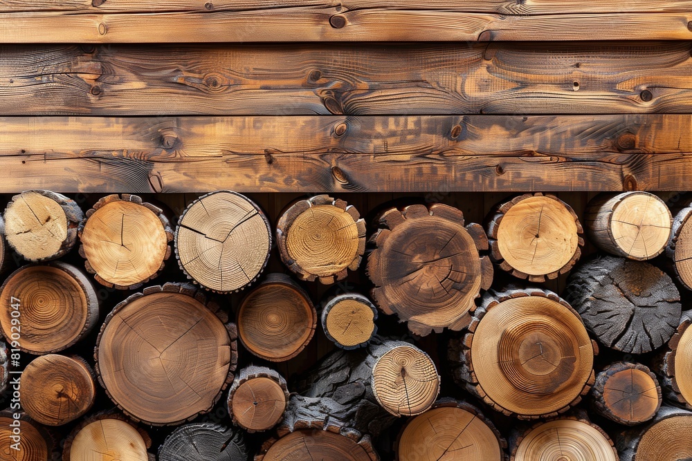 Fototapeta premium stack of firewood