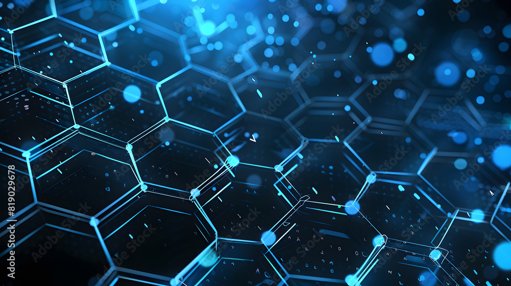 Abstract blue technology hexagonal background Abstract blue technology hexagonal background