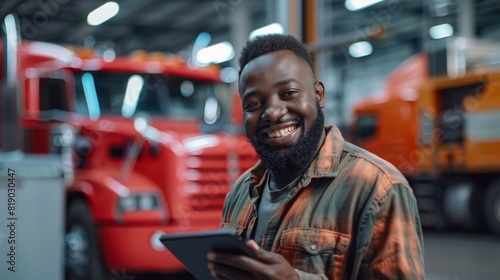 A Smiling Truck Driver at Work © RanoStudio