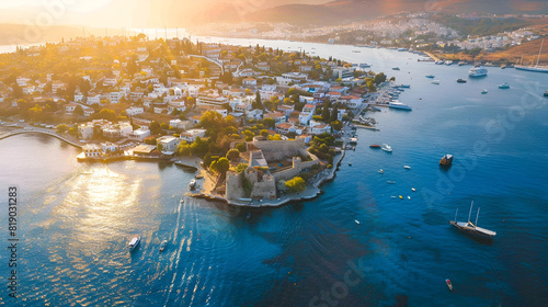 Aerial view of Bodrum in Mugla Province, Turkey photo