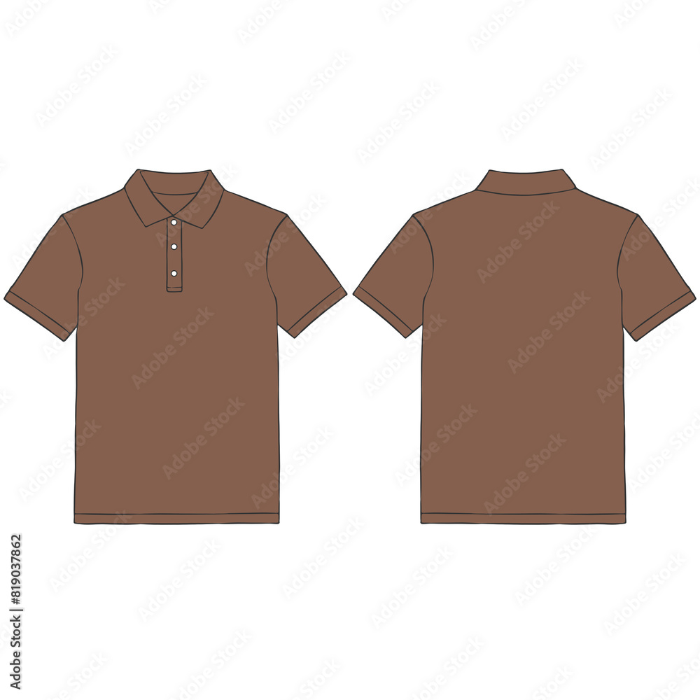 brown polo shirt mockup illustration brown polo shirt mockup illustration