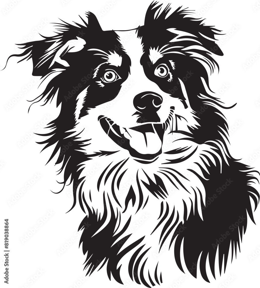 Fototapeta premium illustration of an Australian Shepherd dog