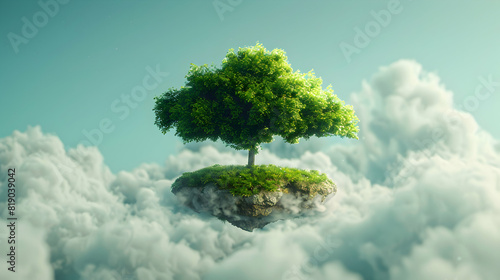 Green Technology for Sustainable Financial Services  Cloud Computing Solutions Optimizing Operations and Reducing Environmental Impact   Photo Realistic Concept