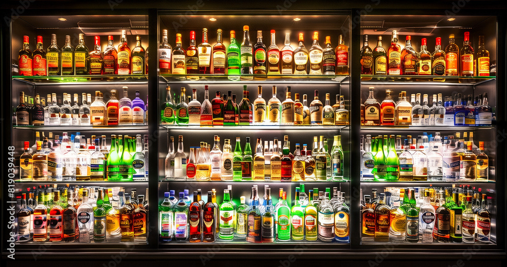 Naklejka premium Wine chiller cabinet in alcohol cellar