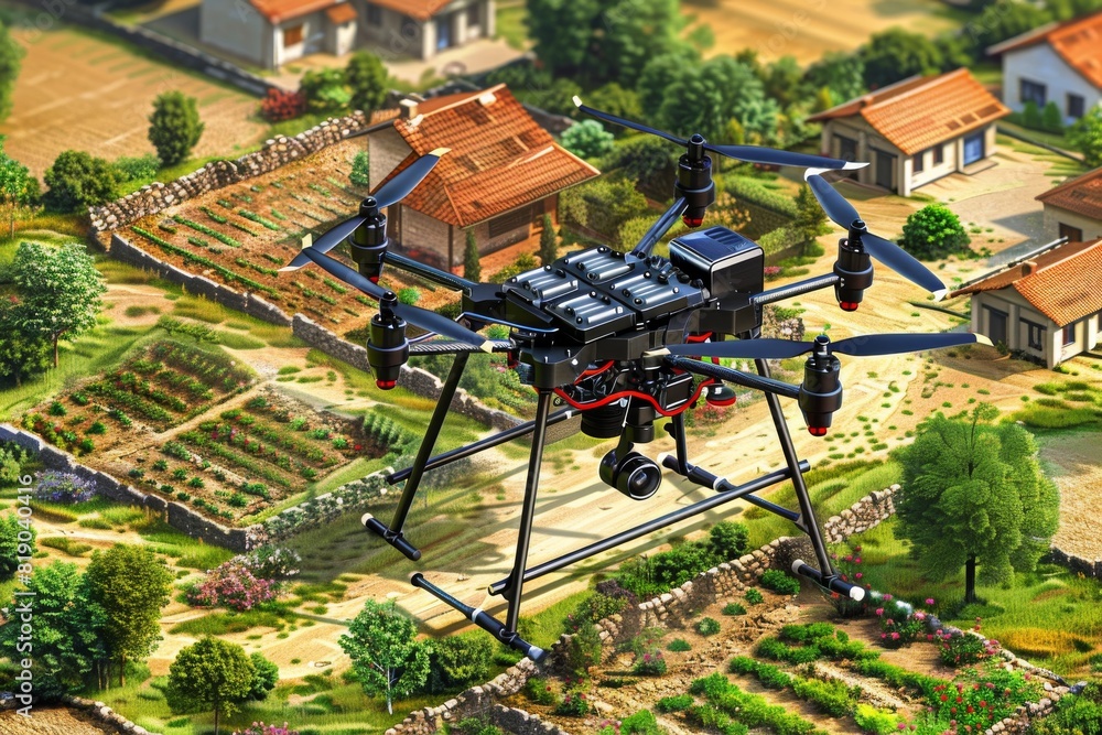 Automation in high-tech agritech plant health with smart robotic farming for remote precision horticulture and agricultural crop soil management in agriculture