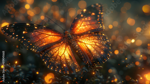 Unreal glowing butterfly close-up © Kondor83