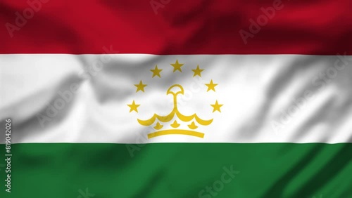 Tajikistan Flag waving in the wind, National Flag background video, High Speed Full HD 4K
