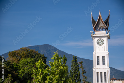 Jam Gadang is a historical and famous landmark in Bukit Tinggi, West Sumatera. Jam Gadang is the icon of the city and the most visited tourist destination. photo