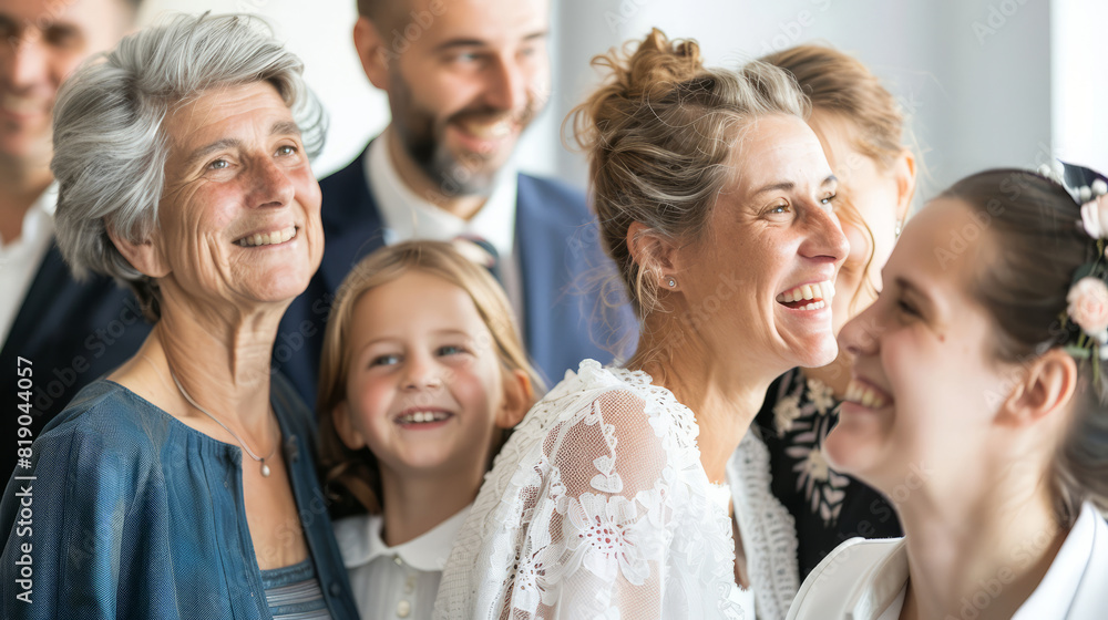 Happy Multigenerational Family Gathering. Smiling and Celebrating Together. Happy Multigenerational Family Gathering. Smiling and Celebrating Together.