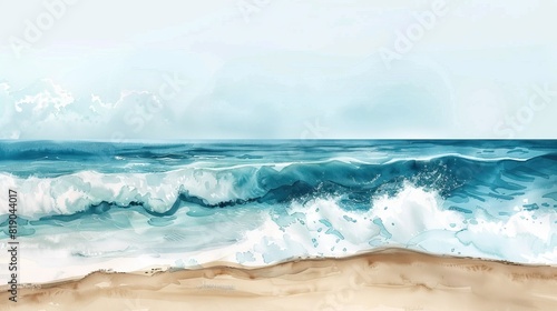 Watercolor seascapes , Beach paintings