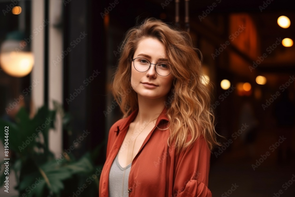 portrait of young woman on urban street