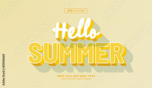 Hello summer text effect, editable text effect