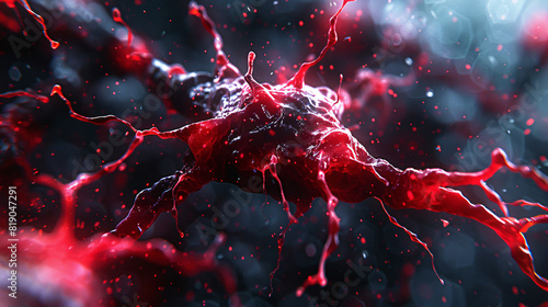 Red neuronal con textura metlica nodos conexio photo