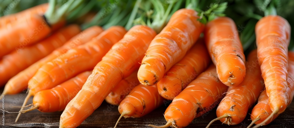 Freshly Harvested Vibrant Orange Carrots on Plain Background with Ample Copy Space for Photography and Website Graphics Freshly Harvested Vibrant Orange Carrots on Plain Background with Ample Copy Space for Photography and Website Graphics