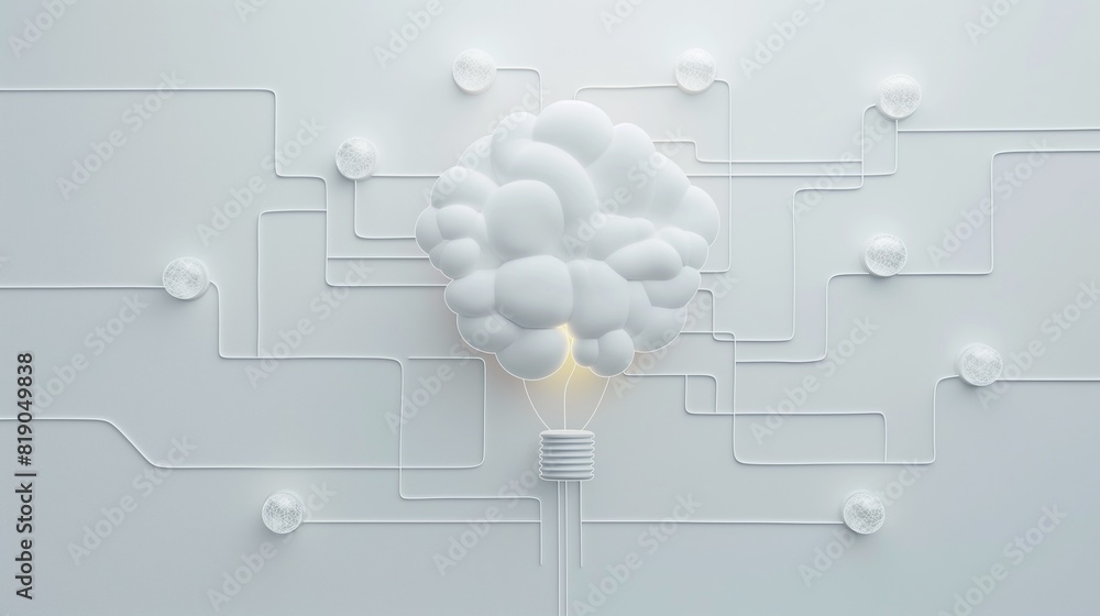 Fototapeta premium A Lightbulb With A White Cloud Inside.