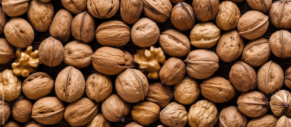 walnut kernels in a box. copy space available walnut kernels in a box. copy space available
