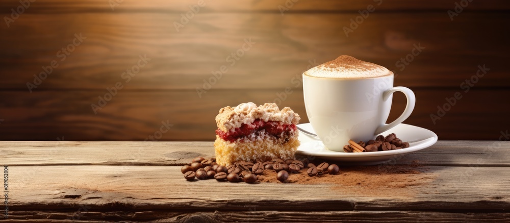 Coffee break with dessert wooden background with space for writing text. copy space available Coffee break with dessert wooden background with space for writing text. copy space available