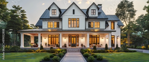 Large White House With Spacious Porch