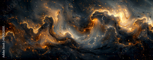 A long, curving line of stars with a bright orange streak