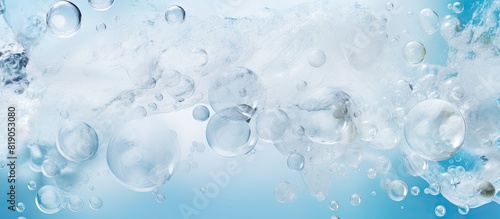 Arial view of splashing oceanic waves with bubbles and foam Copy space High quality photo